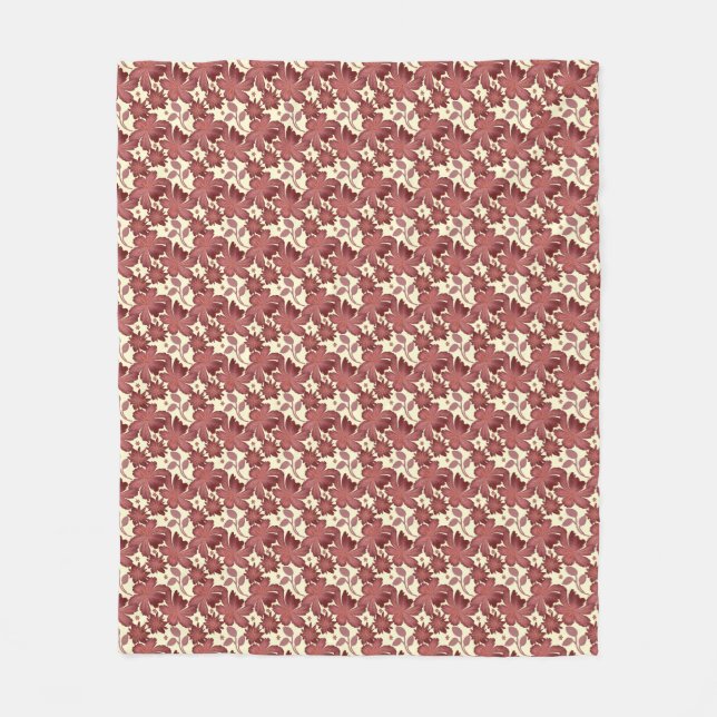 Manta Polar Rust Floral Leaf Pattern | Terracotta Botanical  (Anverso)