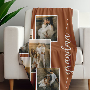 Manta Polar Rust Grandkid personalizado Grandkid 5 Collage de