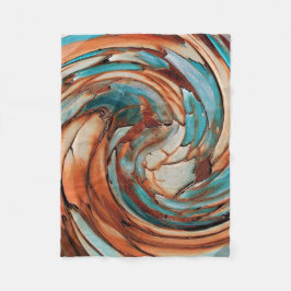 Manta Polar Rust N Blue Abstract Art Fleece Blanket