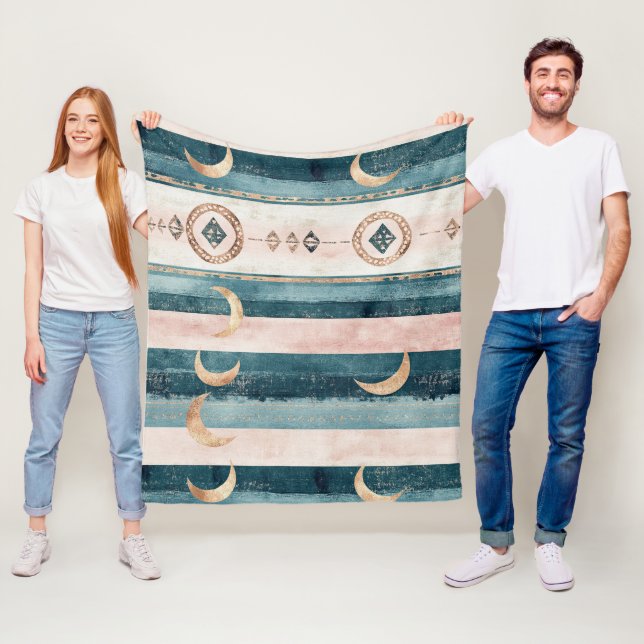 Manta Polar Rustic Celestial Stripe Moon Sun Earthy (10) (In situ)