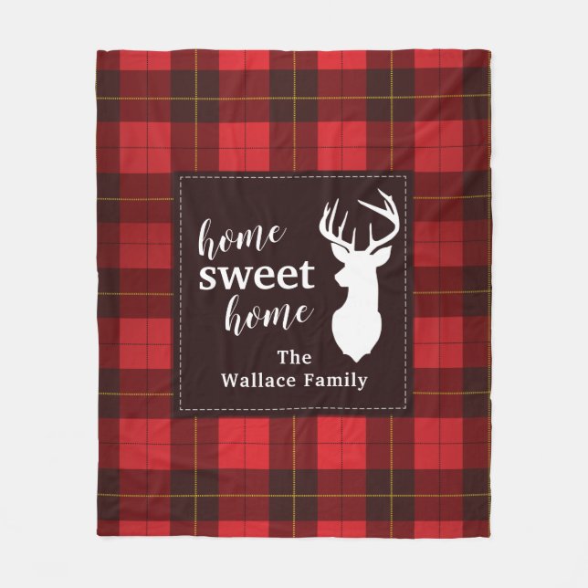 Manta Polar Rustic Plaid Sweet Home Farmhouse Wallace Tartán (Anverso)