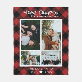 Manta Polar Rustic Red Búfalo Negro Fotos navideñas