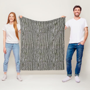 Manta Polar Rústica Faux Dry Wood Grain Tree Barble