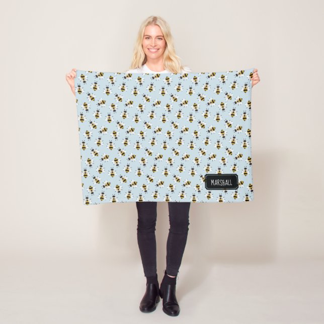 Manta Polar Rústica funda de bebé bebé bebé con nombre persona (In situ)