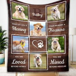 Manta Polar Rústico recuerdo de Mascota único 6 foto de perro