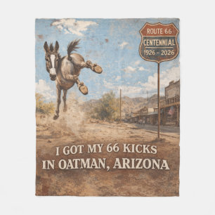Manta Polar Ruta 66 Centenario Arte Viajero Burro Oatman