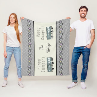 Manta Polar RV personalizado de feliz campista