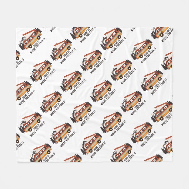 Manta Polar RV Trailer de carpas "Hogar es donde lo estacionas (Frente (Horizontal))