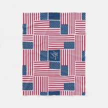 S Monograma Patriótico Bandera Americana Americano