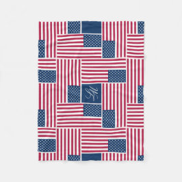 Manta Polar S Monograma Patriótico Bandera Americana Americano