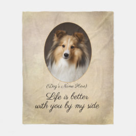 Manta Polar Sable Sheltie Personalizado a Mi Lado