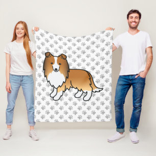 Manta Polar Sable Shetland Sheepdog Sheltie Perro de caricatur