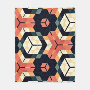 Manta Polar Sables geométricas cuadradas hexagonales coloreada