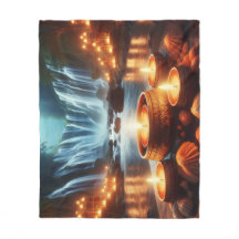 Sacred Zen Waterfall Luxury Fleece Blanket 