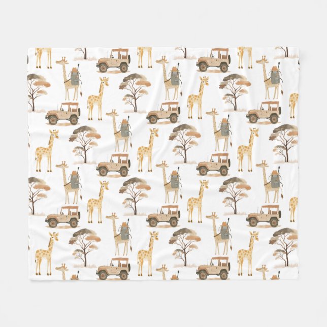 Manta Polar Safari de selva con jirafas niños patrón de guarde (Frente (Horizontal))