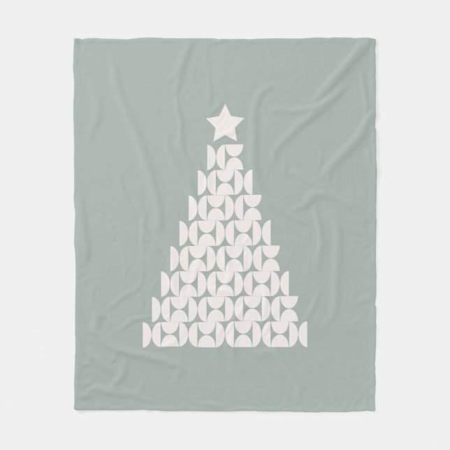 Manta Polar Sage Green Christmas Tree (Anverso)
