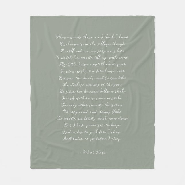 Manta Polar Sage Green Custom Poem Song Lyric Quote  (Anverso)