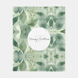 Manta Polar Sage Green Flora Elegante