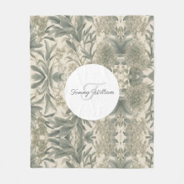 Manta Polar Sage Green Floral Elegante
