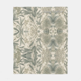 Manta Polar Sage Green Floral Elegante