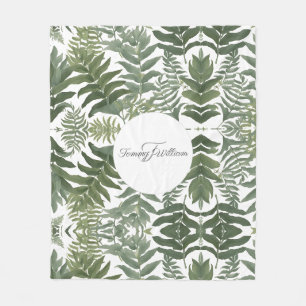 Manta Polar Sage Green Floral Elegante