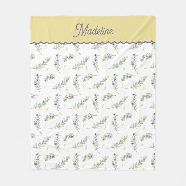 Manta Polar Sage Green Olive Branch Pattern Name (Anverso)