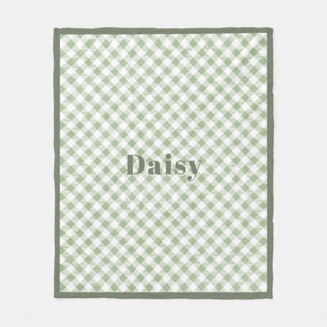 Manta Polar Sage natural ruso Gingham Plaid (Anverso)