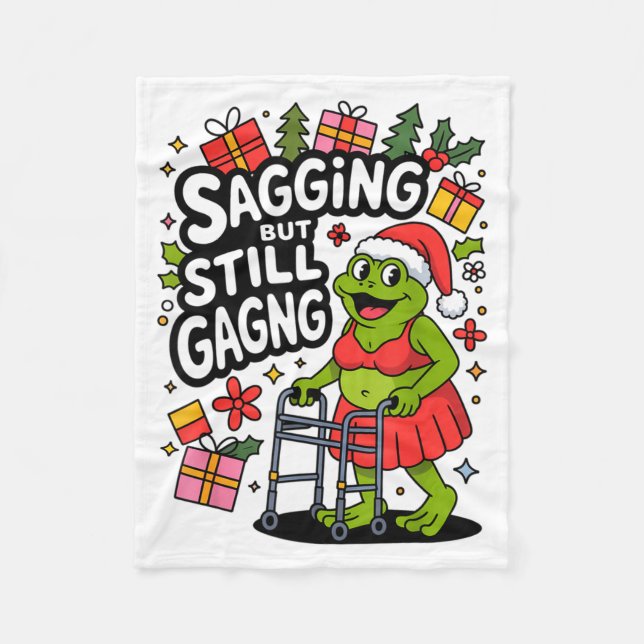 Manta Polar Sagging But Still Gagging Funny Christmas Frog Hol (Anverso)