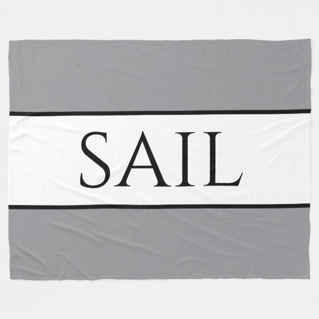 Manta Polar SAIL Sporty Moderno Rayos Blancos Gris Náuticos (Frente (Horizontal))