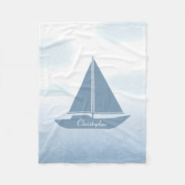 Manta Polar Sailboat Blue Watercolor