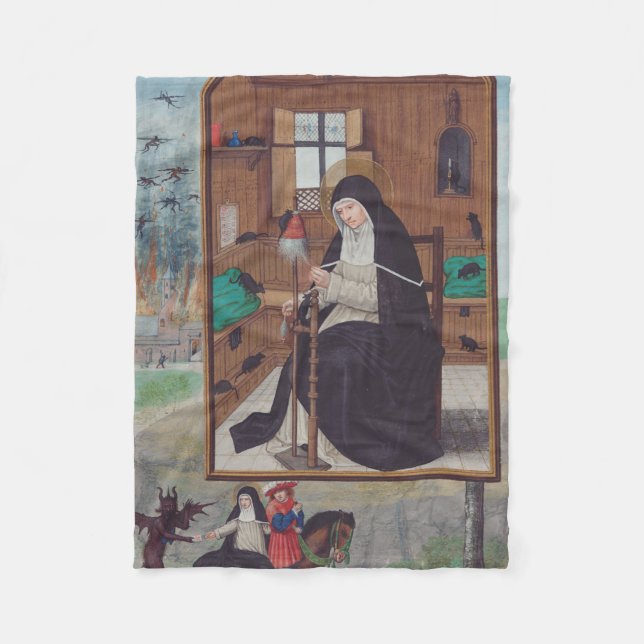 Manta Polar Saint Gertrude de Helfta por Simon Bening (Anverso)