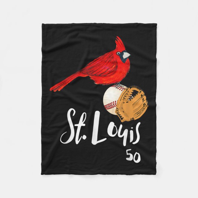Manta Polar Saint Louis Red Cardinal Number 50 Baseball Art  (Anverso)