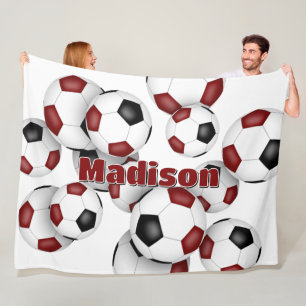 Manta Polar sala de deportes maroon black football ball