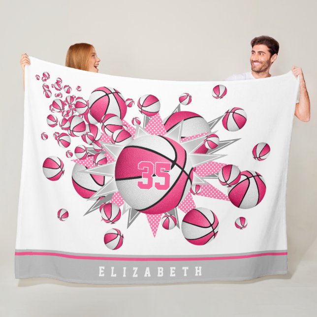 Manta Polar sala de deportes rosa y blanco chicas baloncesto (In situ)