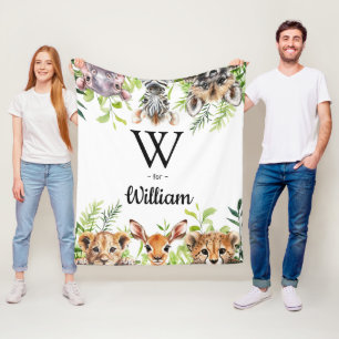 Manta Polar Sala de guardería para bebés con animales salvajes