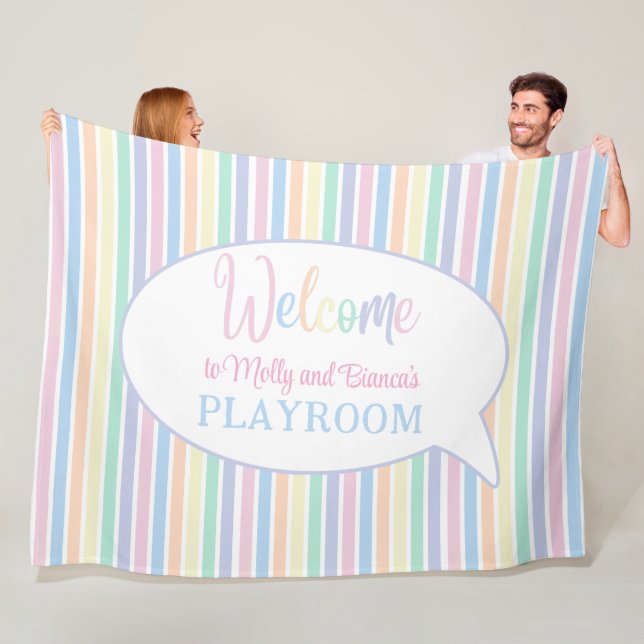 Manta Polar Sala de juegos infantil personalizada con rayas de (In situ)