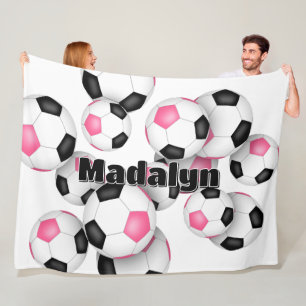 Manta Polar sala deportiva de chicas de bolas de fútbol negro