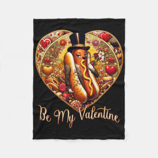 Manta Polar Salchicha divertida sé mi San Valentín Día del Cor