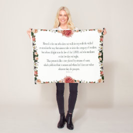 Manta Polar Salmo 1 con bordes de flores