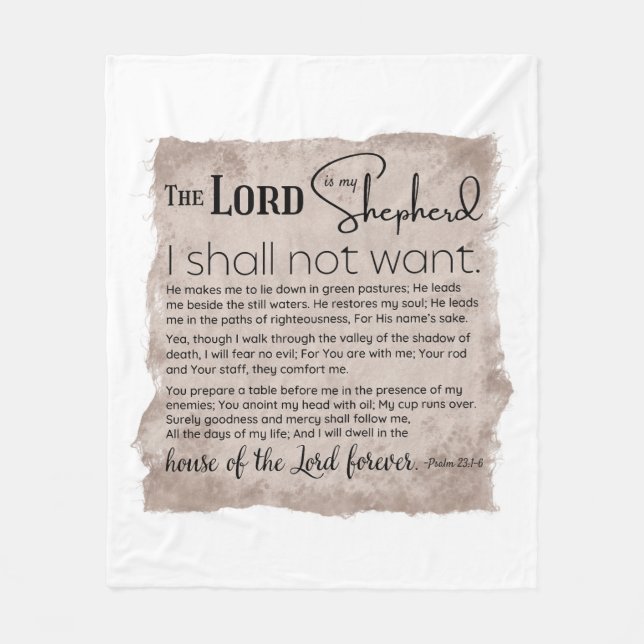 Manta Polar Salmo 23 Biblia Escritura Papel de cosecha (Anverso)