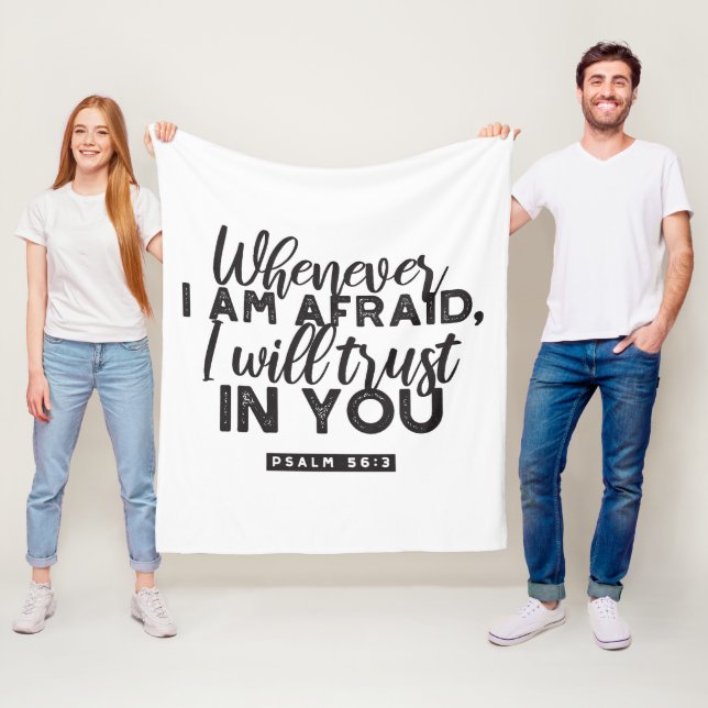 Manta Polar Salmo 56:3 Biblia Verso arte "Confiaré en ti" (In situ)