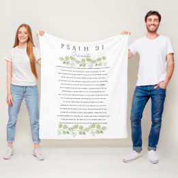 Manta Polar Salmo 91 Acuarela Hojas Sobre Tu Hijo Personalizad