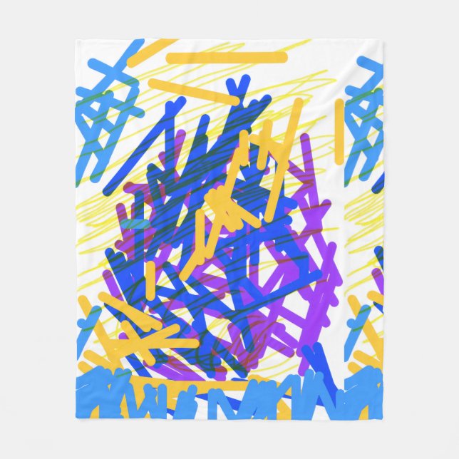 Manta Polar Salpicadura de pintura festiva abstracta moderna (Anverso)