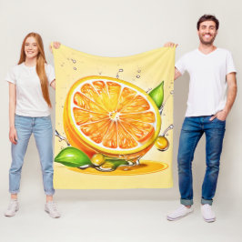 Manta Polar Salpicadura de rebanada de naranja