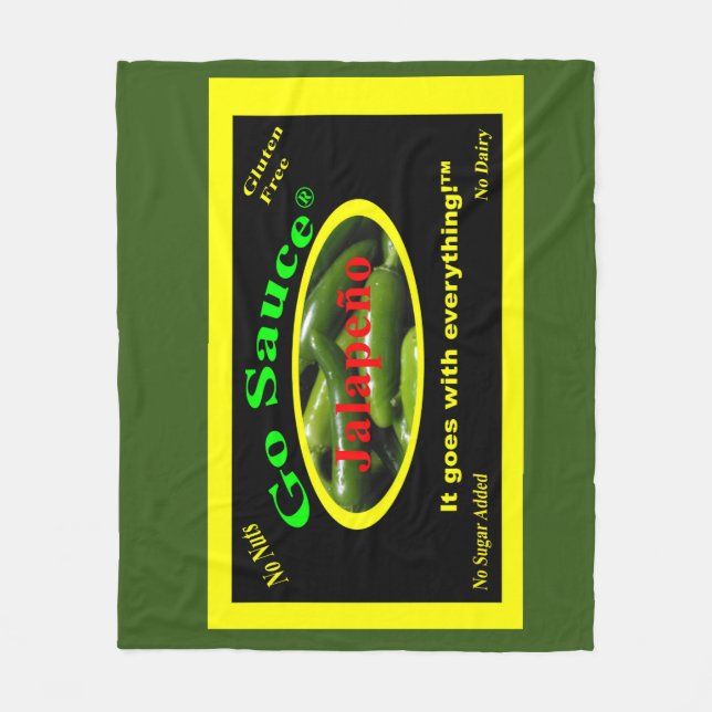 Manta Polar Salsa cubierta con fondo verde y amarillo (Anverso)