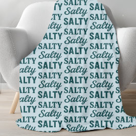 Manta Polar Salty Life | Coastal Teal Blue Graphic Beach Decor