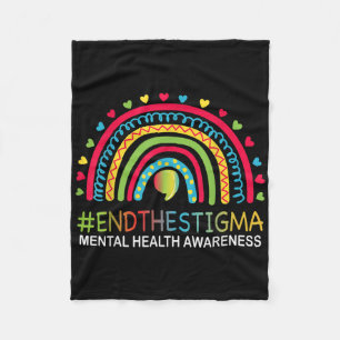 Manta Polar Salud mental S Acabar con el boho arcoiris del est