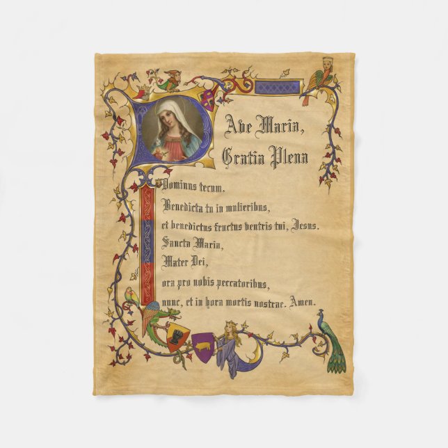 Manta Polar Saludo Maria de avenida Maria en la frontera (Anverso)