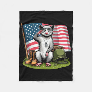 Manta Polar Saludo Possum American Flag Memorial Day 4O