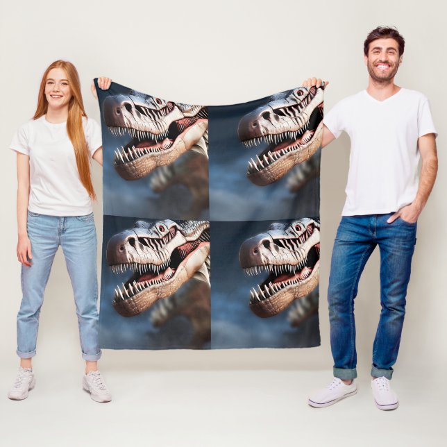 Manta Polar Saludos a mi compañero T Rexs, Fleece Blanket (In situ)